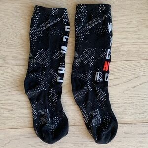 Reebok Black and White Athletic Socks with Red Accents